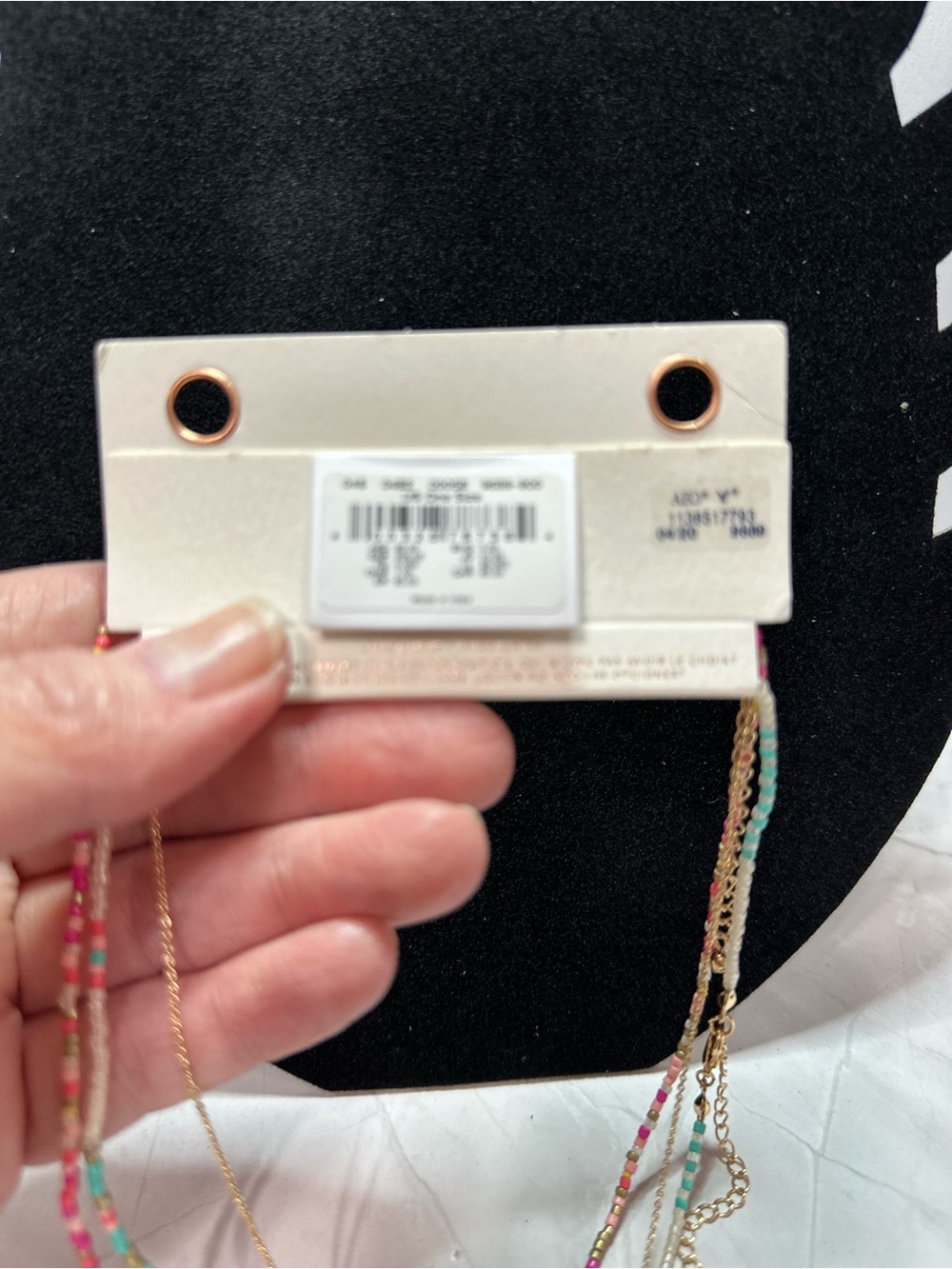 American Eagle Outfitters Gold Shell & Multicolor Beaded Layered Necklace - Picture 6 of 6